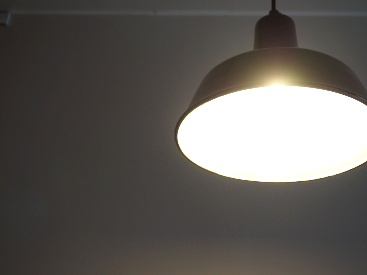 Vintage - Poland - Black Enamel Pendant Lamp