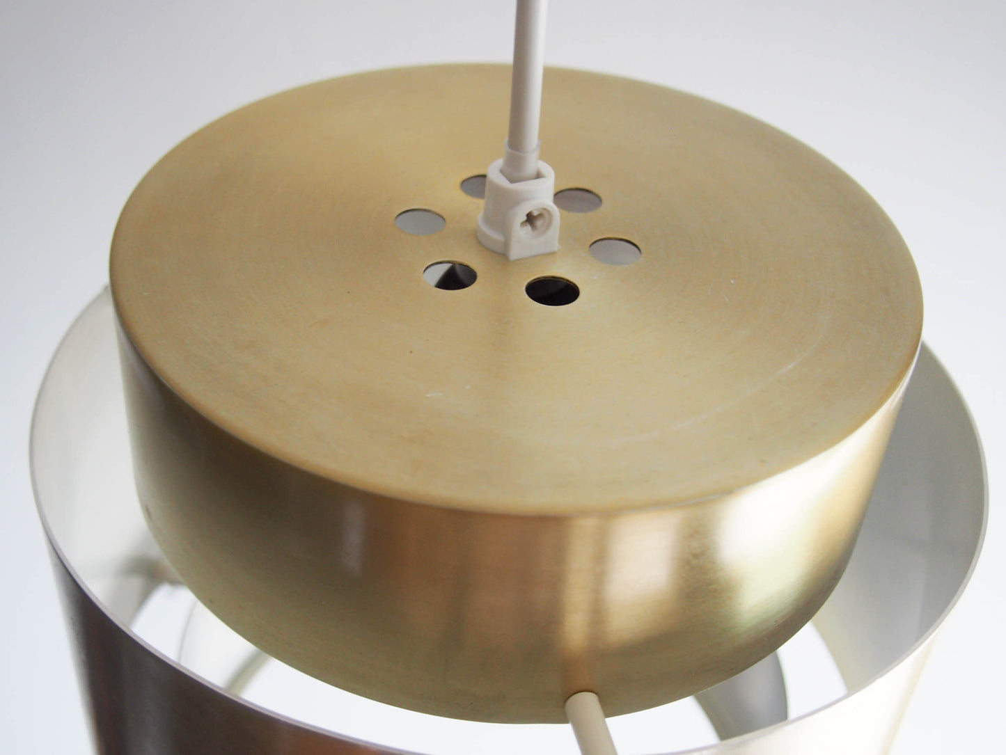 Vintage - Denmark - Gold metal pendant lamp