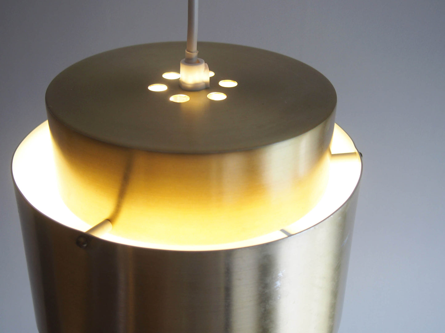 Vintage - Denmark - Gold metal pendant lamp